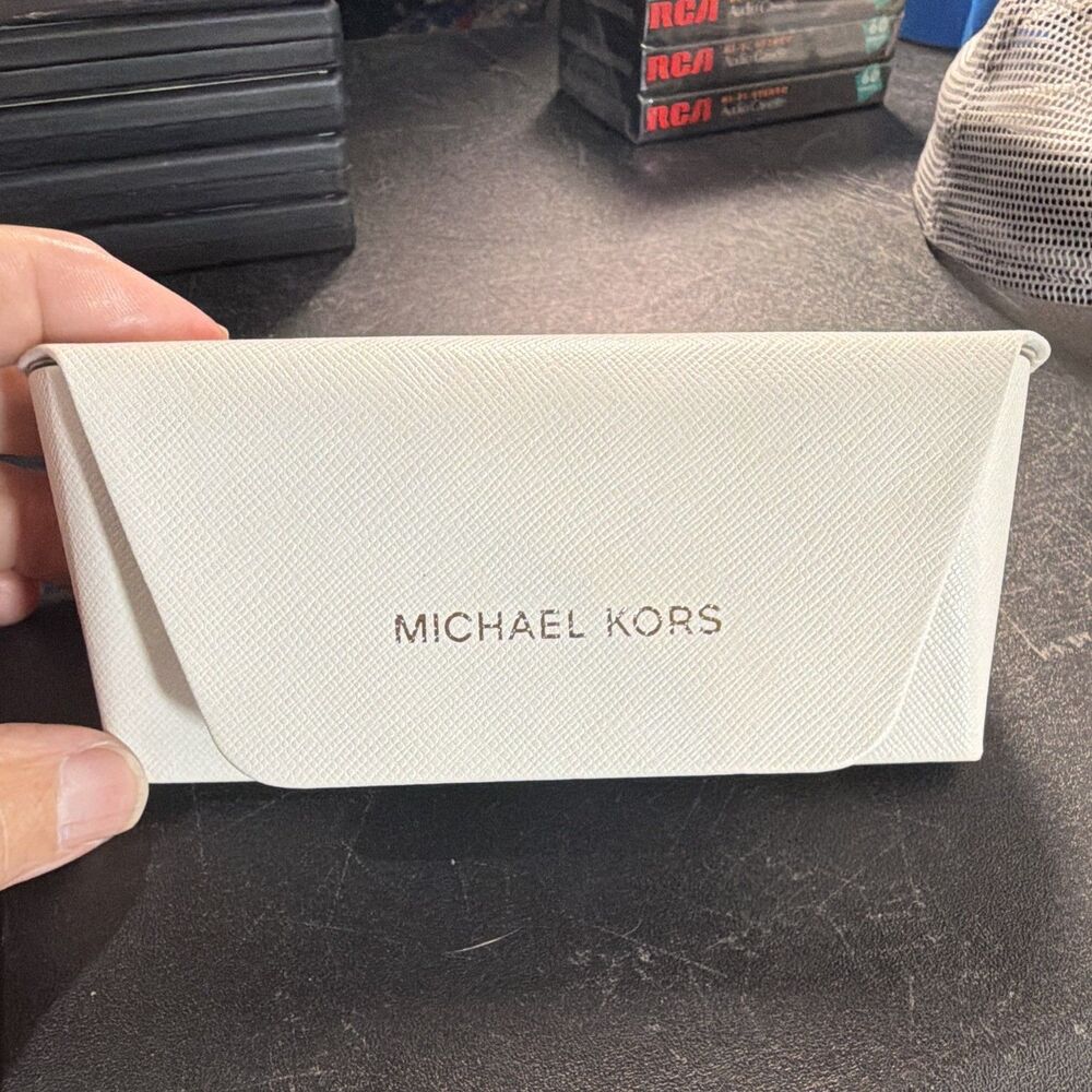 Michael Kors White Hard Case, Plastic Glasses Case for Women